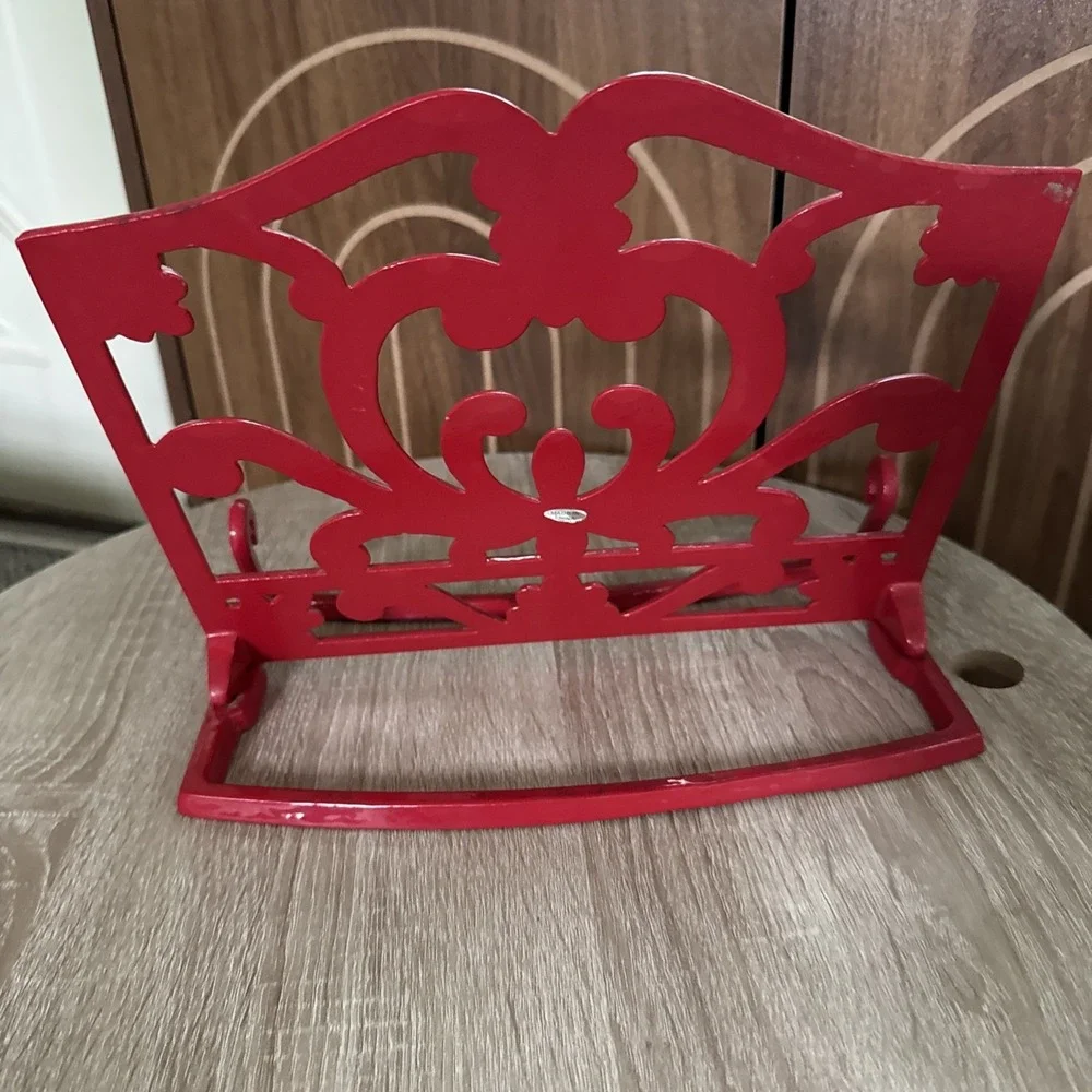 Red Enamel Cast Iron Cookbook Holder 11